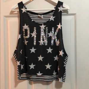 Stars and stripes PINK victoria's Secret tank top